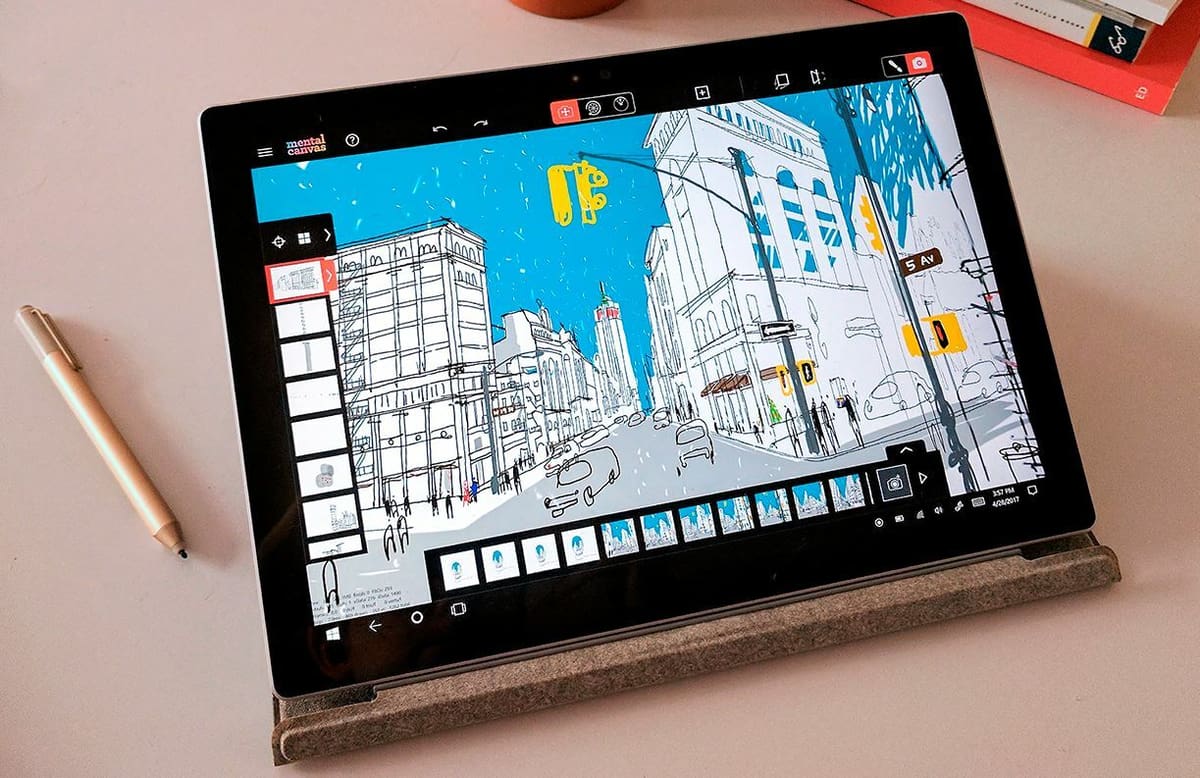 Mental Canvas Draw allows you to create 2D drawings that lie in a 3D space