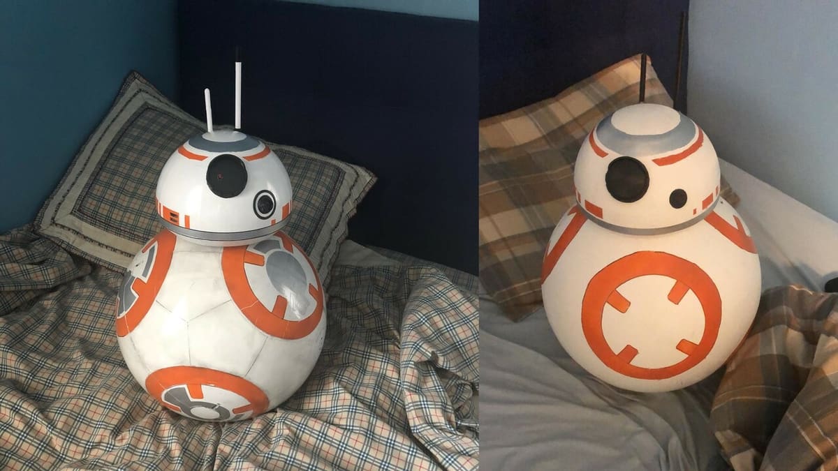 BB8's design is inspired by a soccer ball, hence the round shape