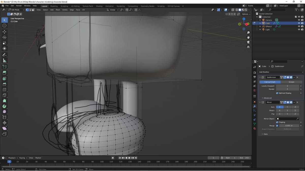 The shoes are edited from spheres