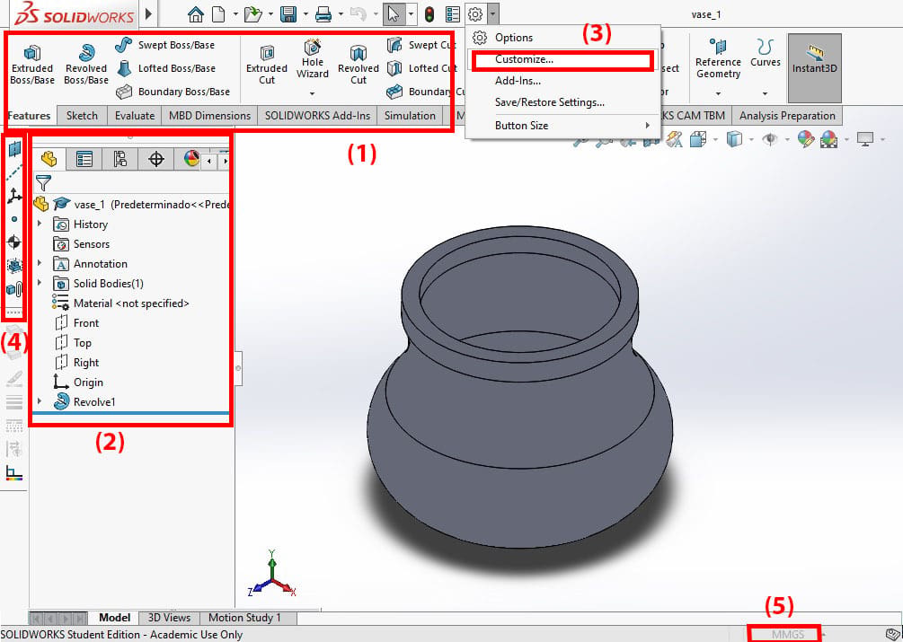 When modeling, you can switch between sketching and extruding operations