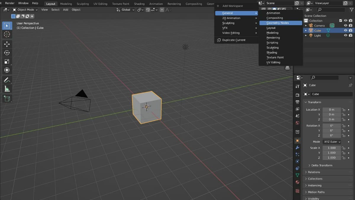 Alternatively, you can split the workspace and add the Geometry Nodes Editor.&nbsp;