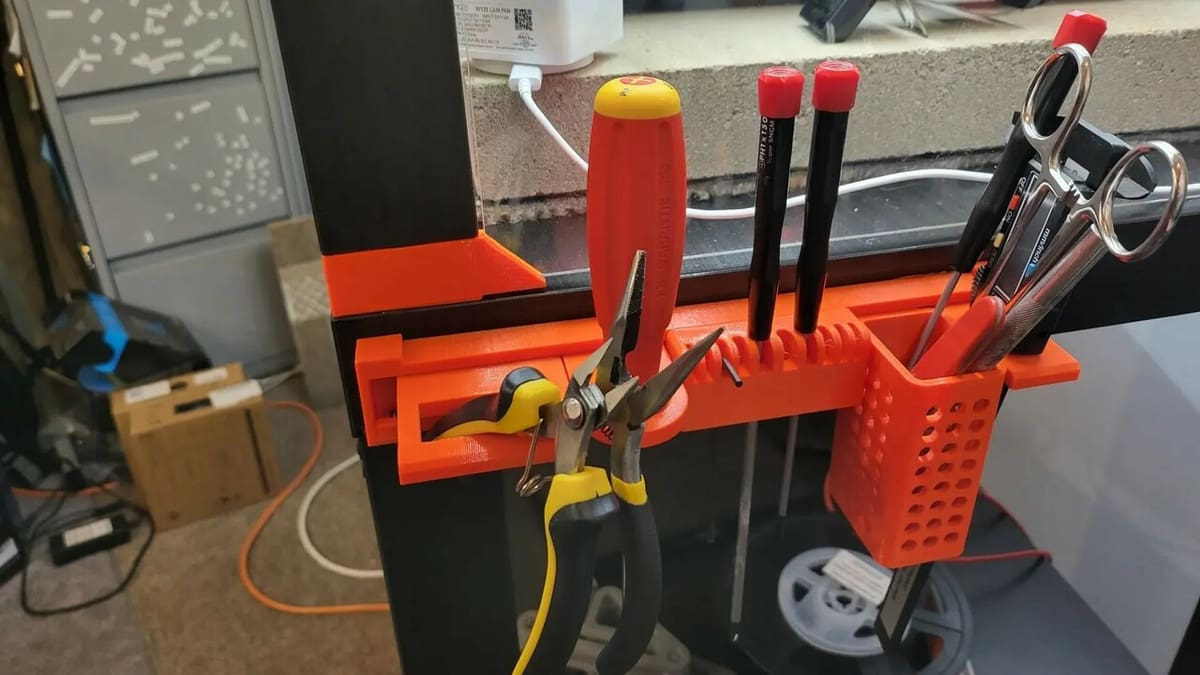 Change the tool holder position on the railing to fit the task at hand