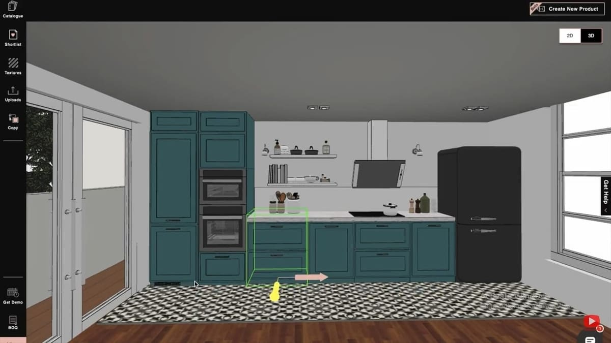 A kitchen designed with Foyr Neo