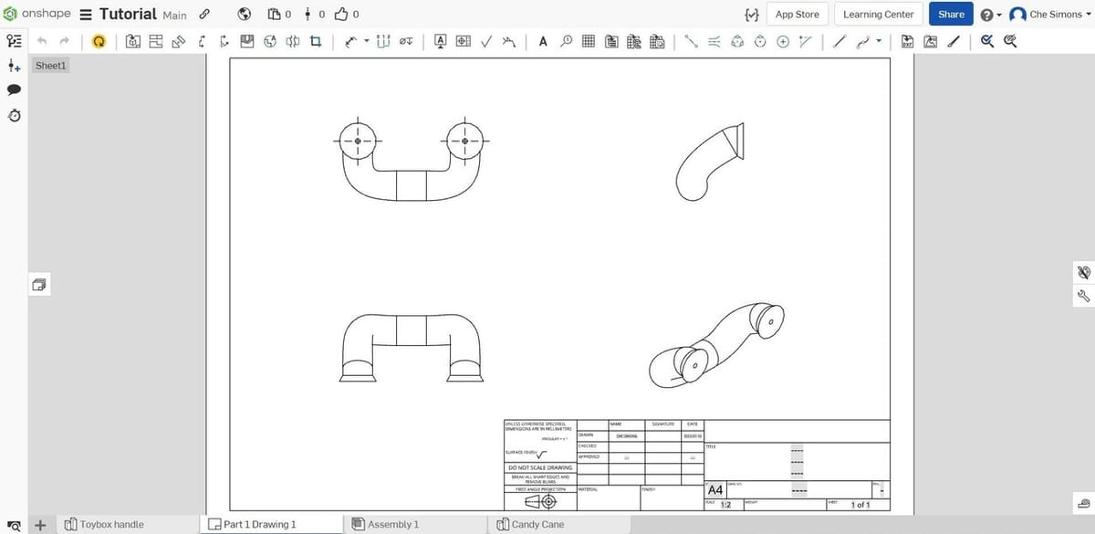 A to-scale drawing of the handle we've been editing