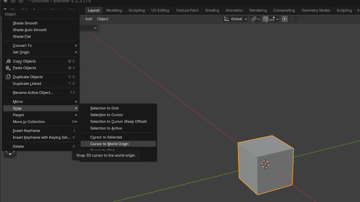 Image of: The 3D cursor