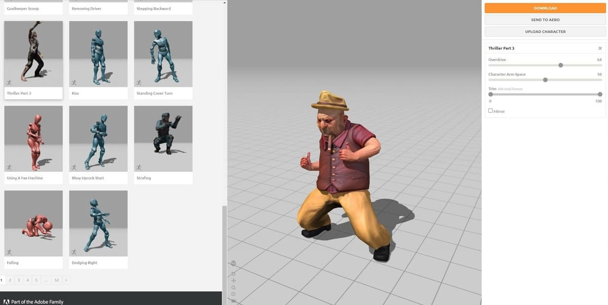 Make your characters dance the Thriller choreography