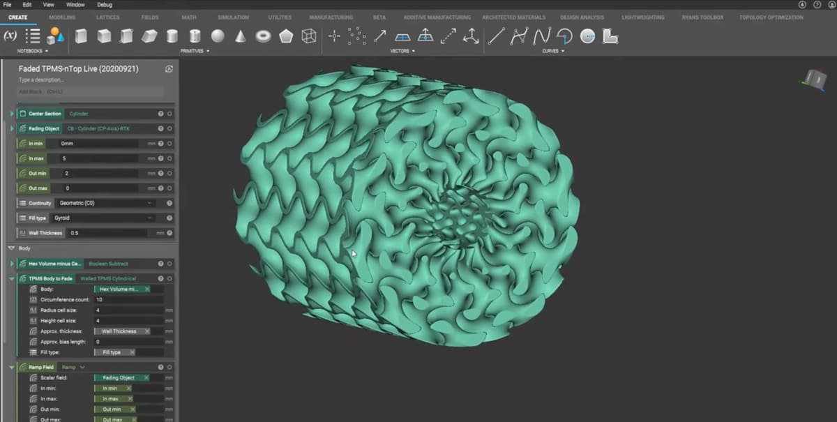 Image of Gyroid Lattice Structures: Software to Design Gyroid Lattices