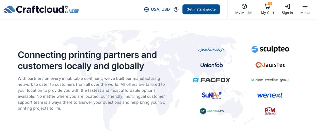Image of Craftcloud 3D Printing Service: Nearly 200 Manufacturing Partners