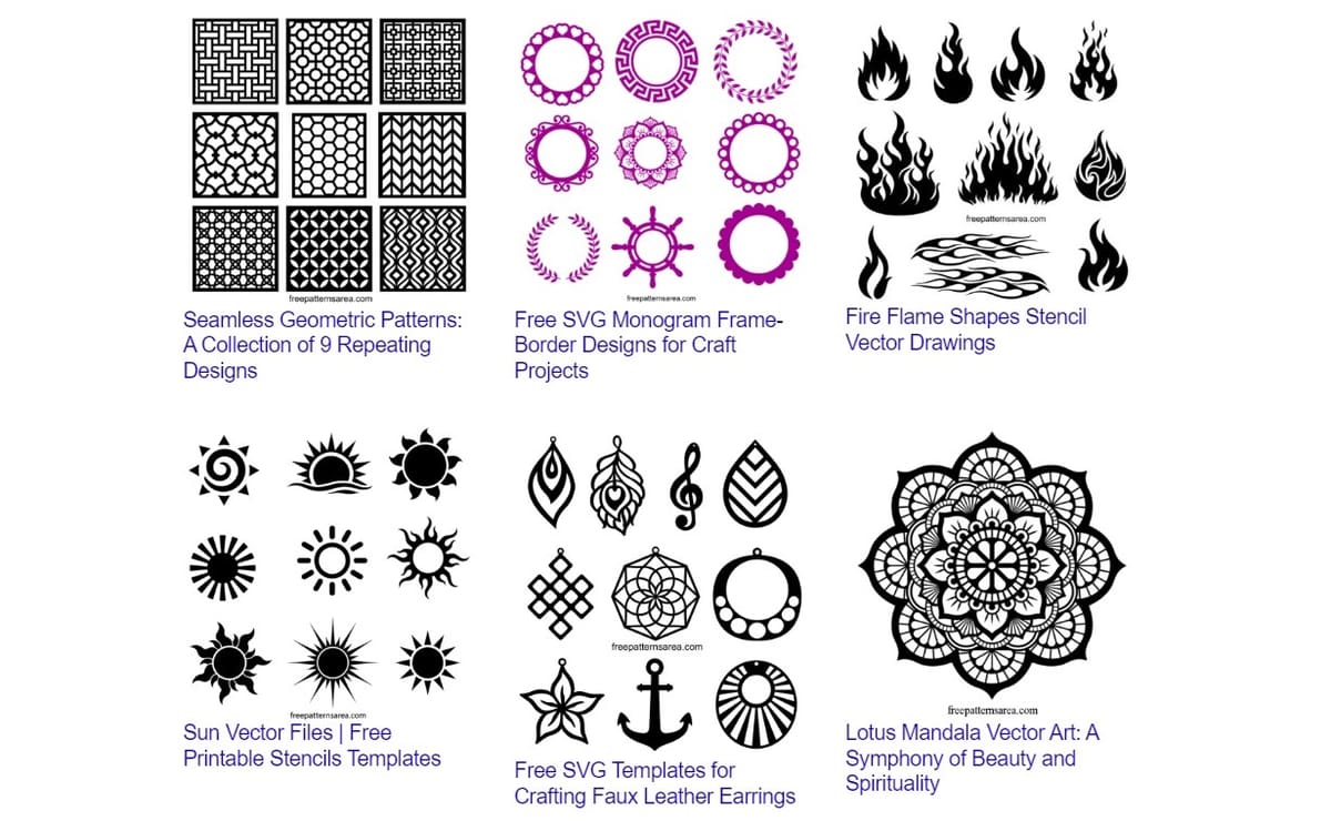 Image of: Free Patterns Area