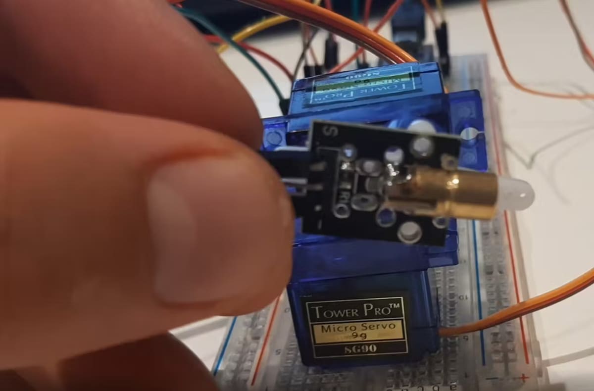 A very low powered laser diode is used for the safety of people and pets alike