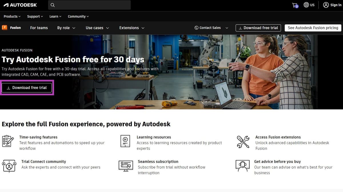 Imagen de Descargar Fusion 360 gratis: Versión completa: Prueba gratuita