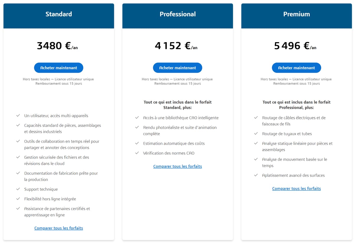 Photo de Télécharger SolidWorks gratuit: Standard, Professional et Premium: quelle version choisir&nbsp;?