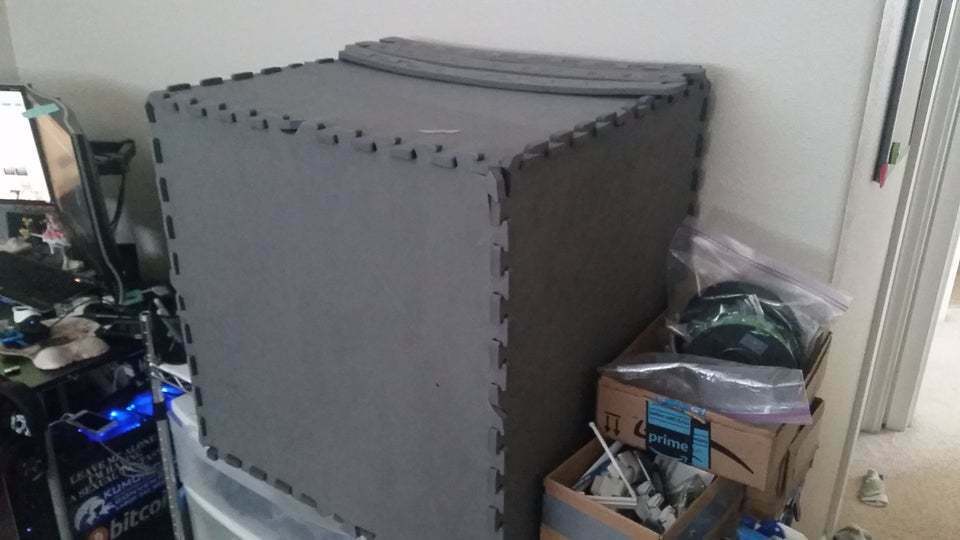This simple exercise mat enclosure is cheap and does the job