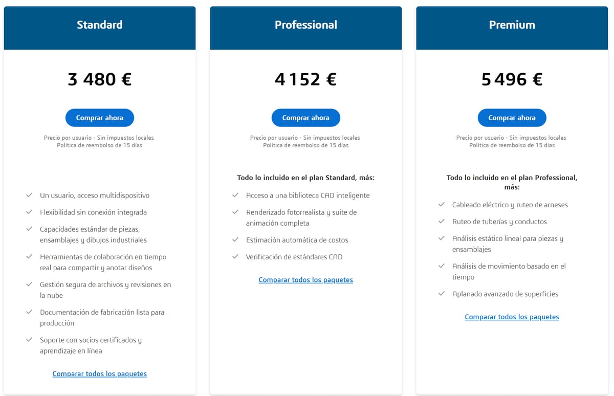 Imagen de Descargar SolidWorks gratis: Suscripciones de pago: Standard, Professional y Premium, ¿cuál es la más adecuada para usted?