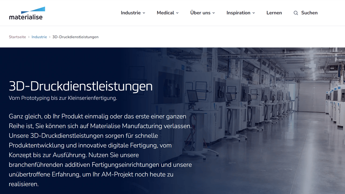 Bild von 3D-Druck-Dienstleister / 3D-Drucken lassen /3D-Druck online: Materialise OnSite