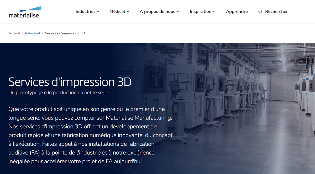 Photo de Service d'impression 3D en ligne (particuliers et professionnels): Materialise OnSite