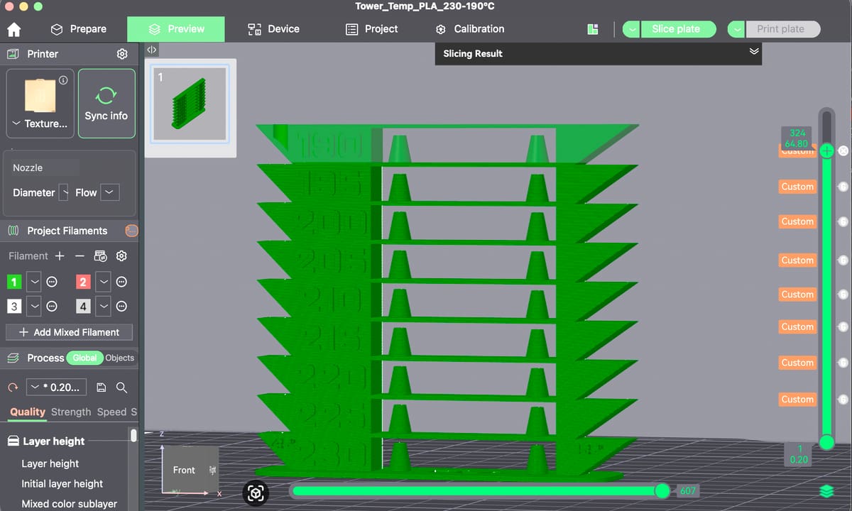 Image of: BambuStudio Temp Tower