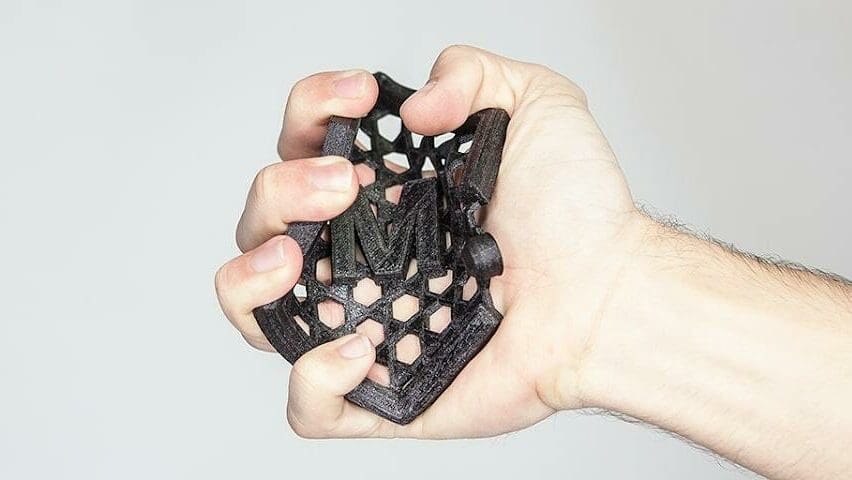Flexible parts require flexible filament to print properly.