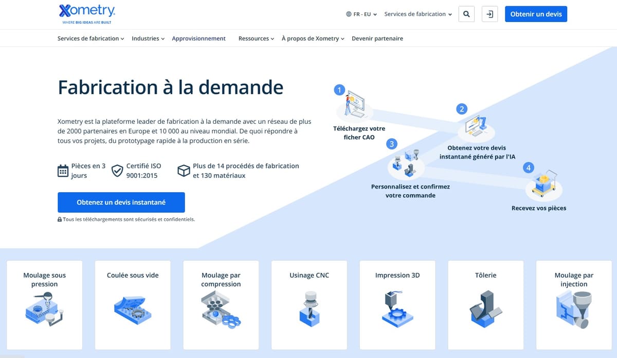 Photo de Service d'impression 3D en ligne (particuliers et professionnels): Xometry
