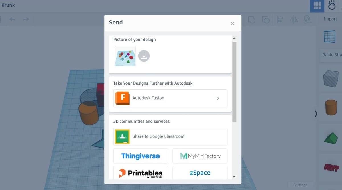 Tinkercad allows for teamwork