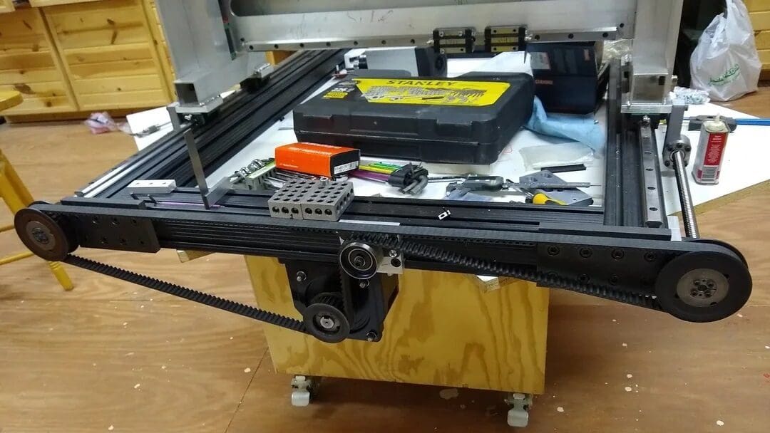 A timing belt setup for the Y-axis
