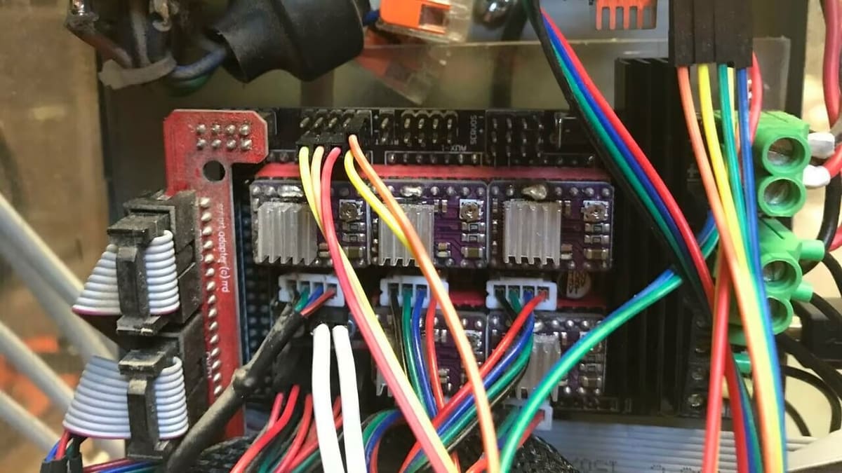 A RAMPS 1.4 with an expansion board