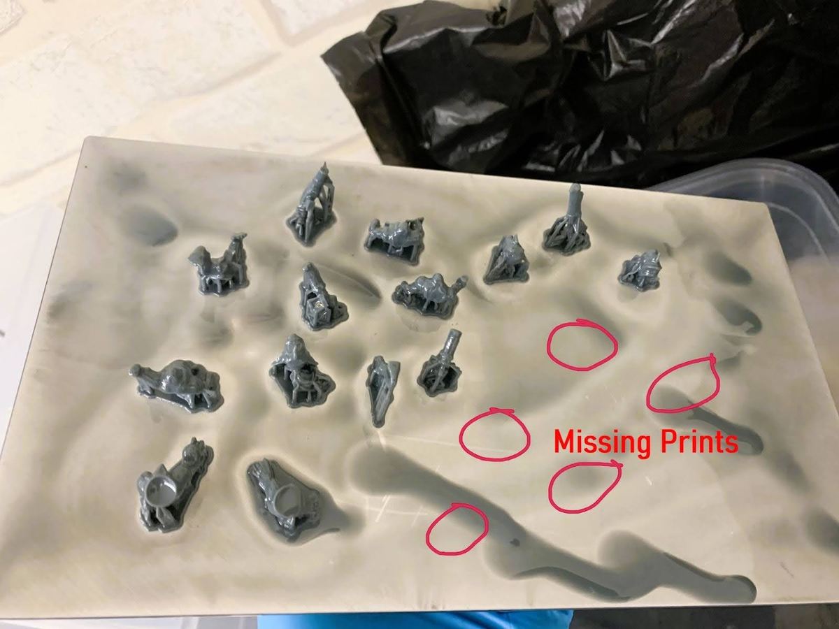 Image of J3D Tech Guide to Resin 3D Printing: Missing Prints on Half the Build Plate