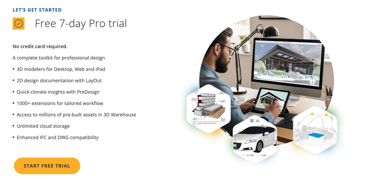 Image of SketchUp Free Download: Full Pro Version - Free 7-Day Trial