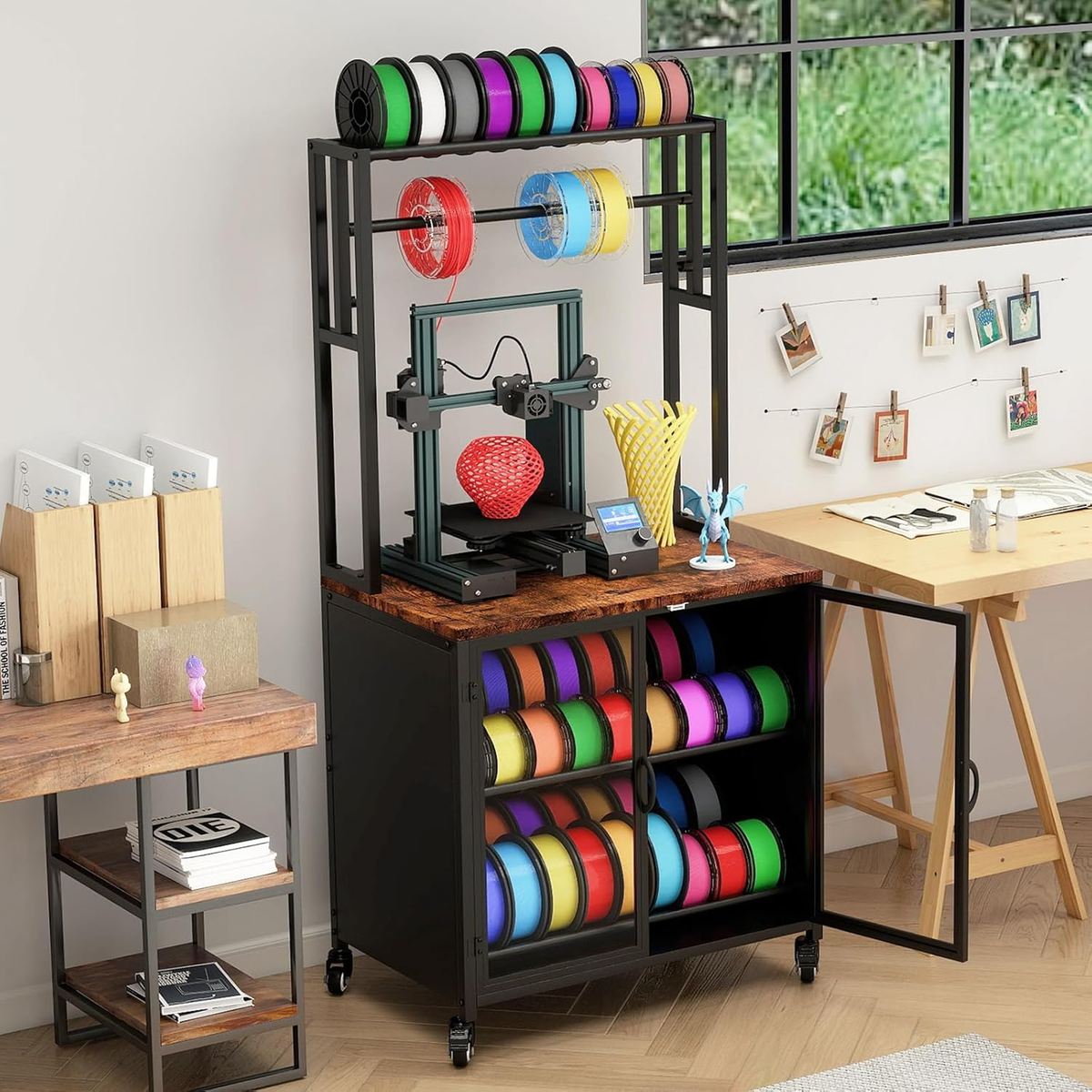 Image of: <span class="link" data-action="modal-open" data-modal-ajax="/en/product-overlay/480464/limit/0/">Mashelly 3D Printer Table with Storage and Wheels</span>