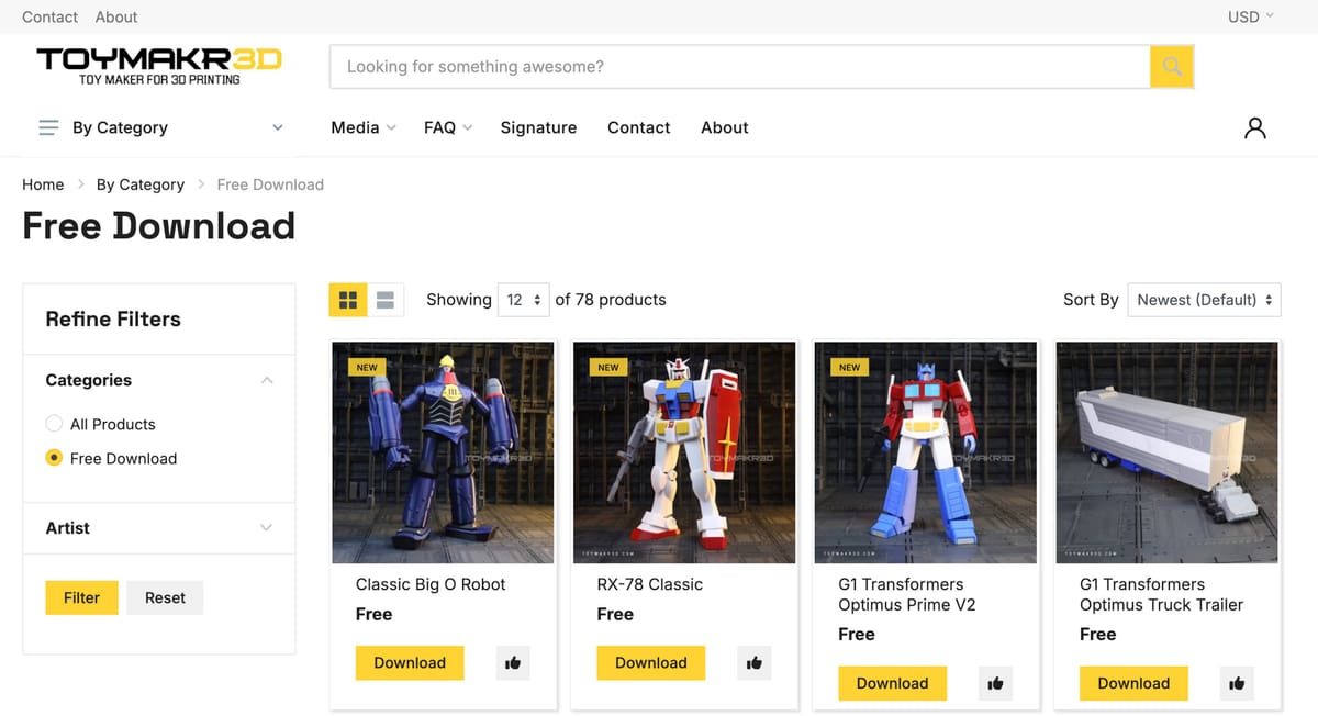 Image of Free STL Files for 3D Printing: Toymakr3D