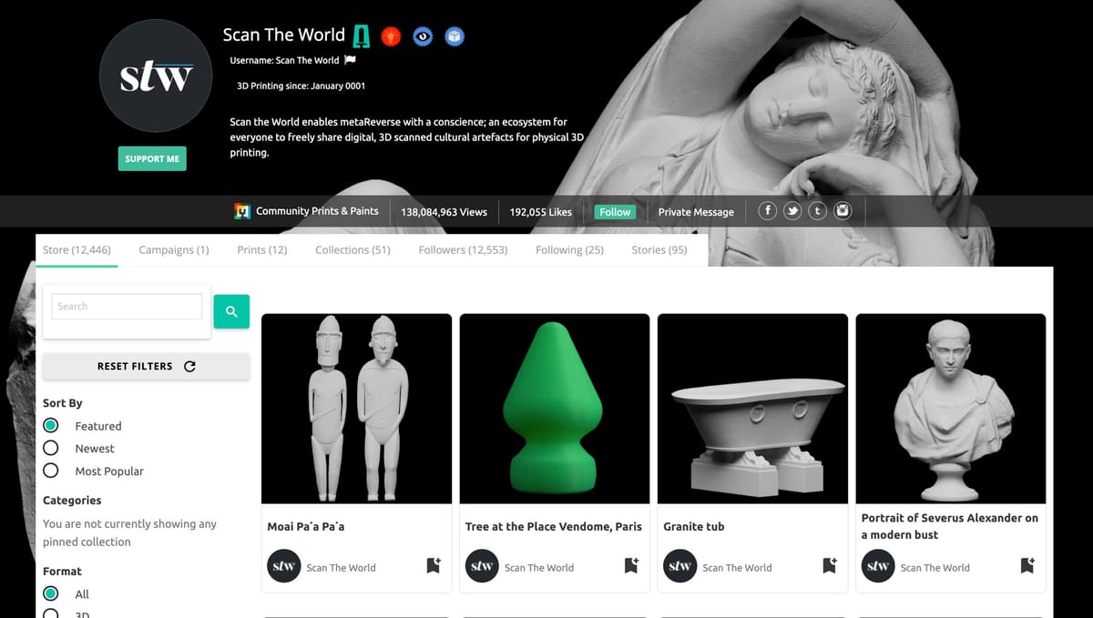 Image of Free STL Files for 3D Printing: Scan the World