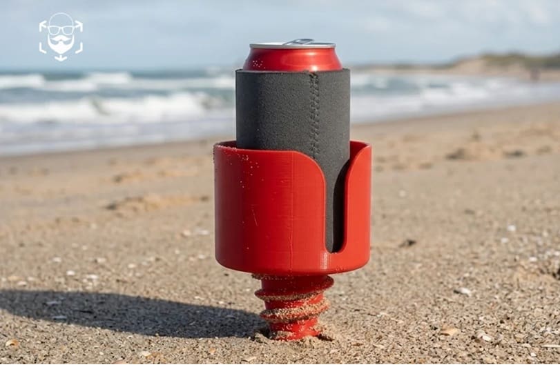 Image of Cool Things to 3D Print: Screw‑In Beach Holder for Cans