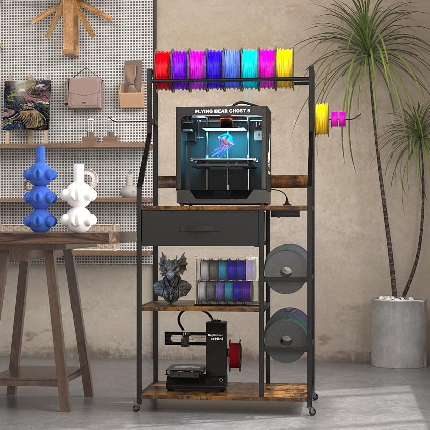 Image of: <span class="link" data-action="modal-open" data-modal-ajax="/en/product-overlay/480777/limit/0/">Kikihouse 3D Printer Stand with Storage and Filament Rack</span>