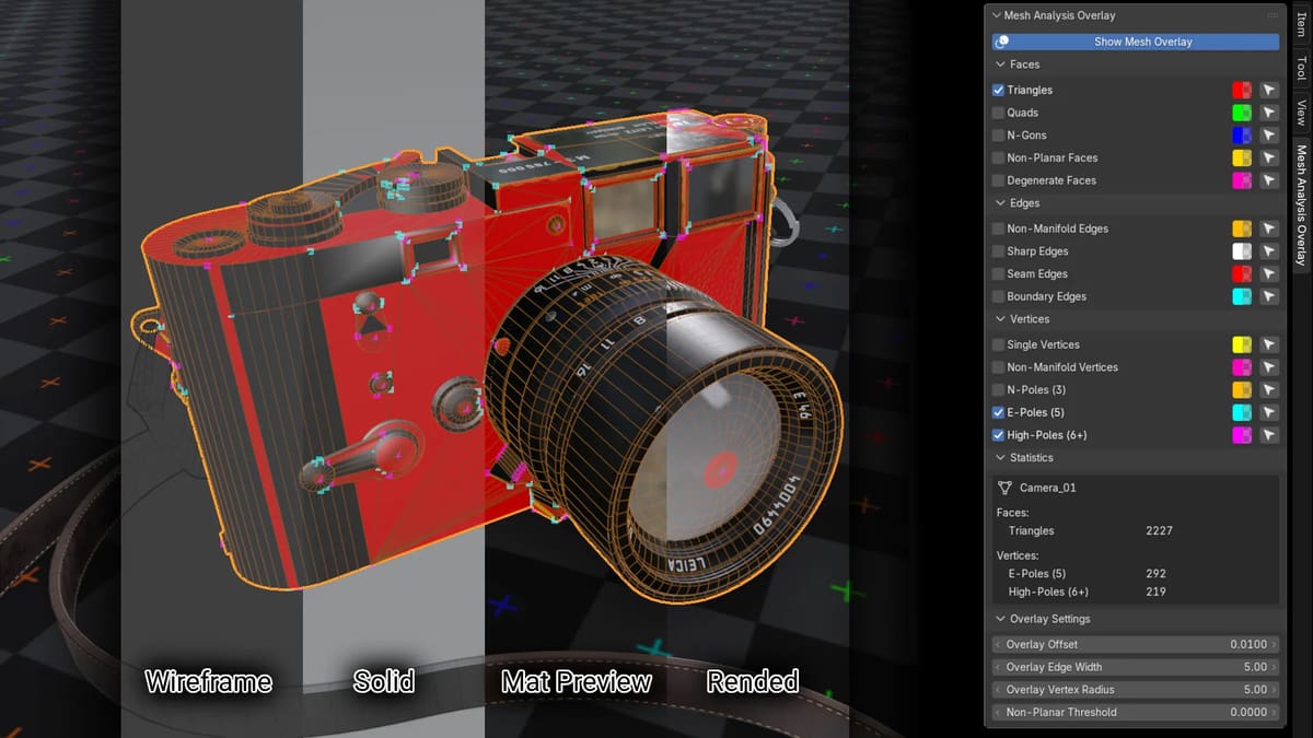 Image of Free Blender Add-ons to Fix AI Models: Mesh Analysis Overlay