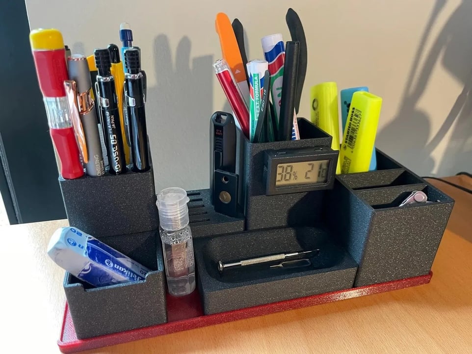 New Ins 3 Grids Desk-side Pen Holder Box Office Glasses Pencil Storage Case  Space-saving