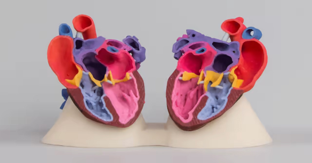 A highly detailed 3D printed anatomical model used for pre-operative planning.