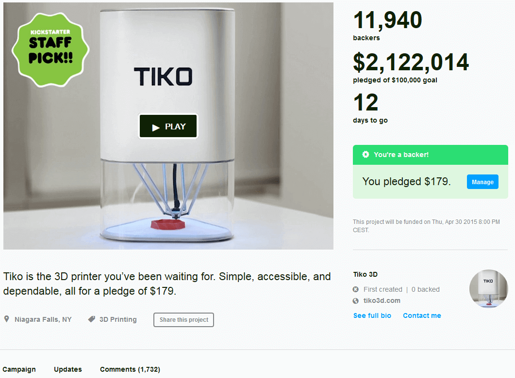 Tiko 3D Printer: Frequently Asked Questions All3DP