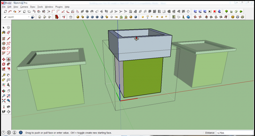 Image 12. Use Push/Pull to pull the gutter up