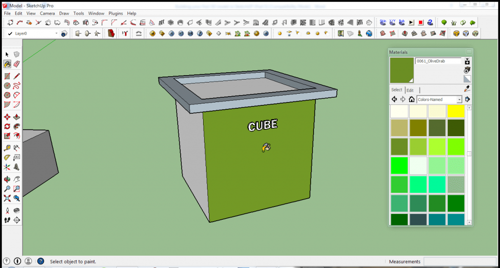 Image 4. Applying the selected material to the surface.