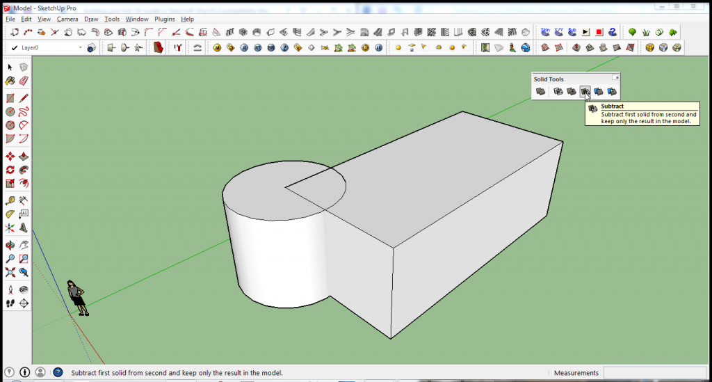Image 4. Click the Subtract icon on the Solid Tools toolbar