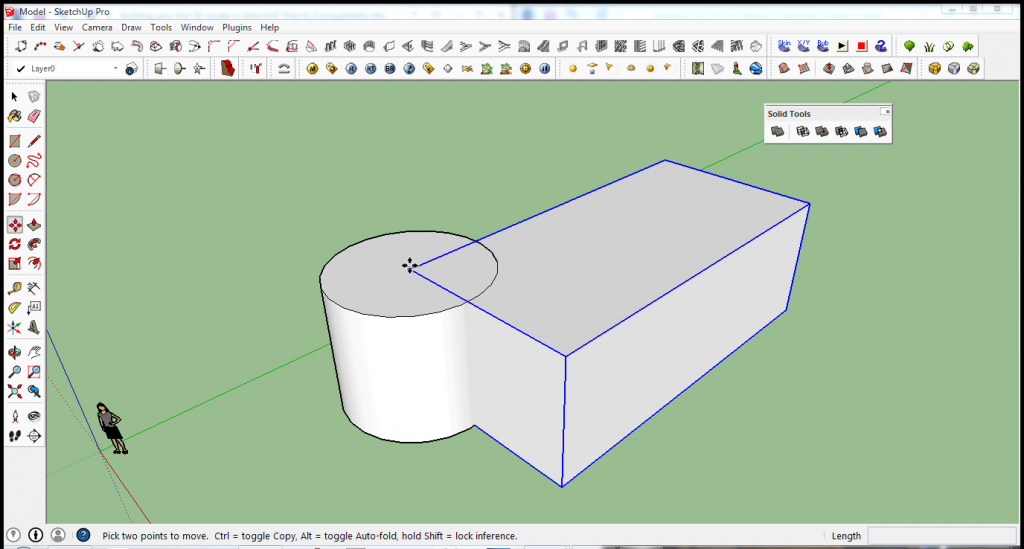 Image 3. Intersection of rectangular box and cylinder