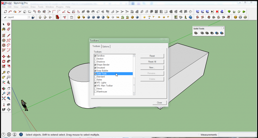 Image 2. Solid Tools toolbar