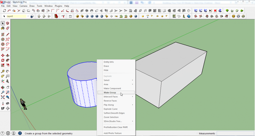 Image 1. Right click after selection and click Create Group