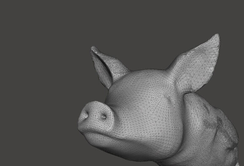 Tessellation of a 3D pig (source : i.materialize)