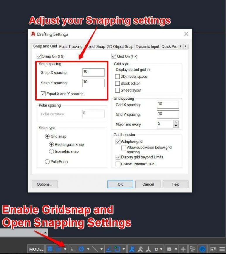 Image of AutoCAD Tutorial For Beginners: 3.1 Set up Snapping