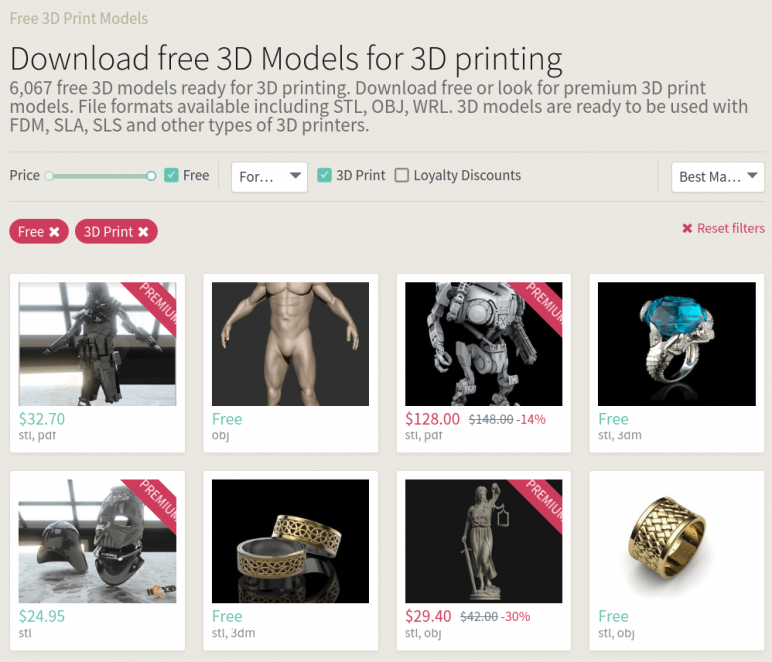 free download 3d print files