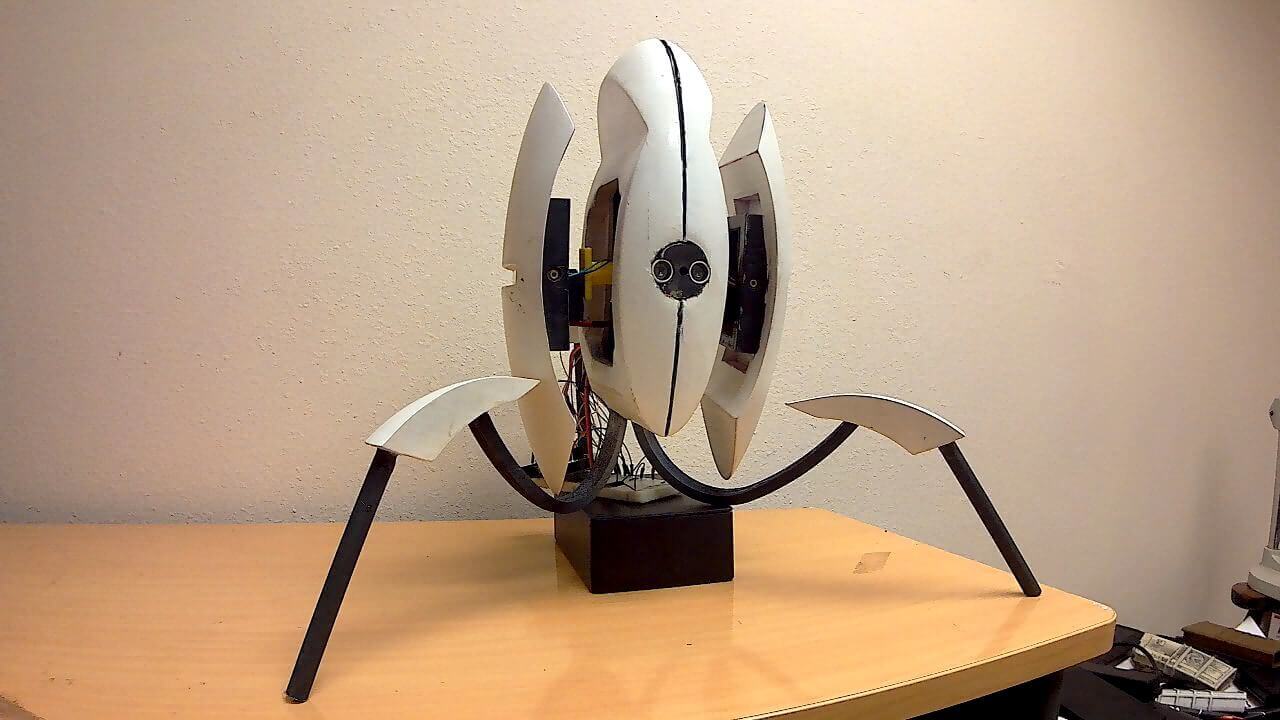 This is a 3D Printed Aperture Science Sentry from Portal | All3DP