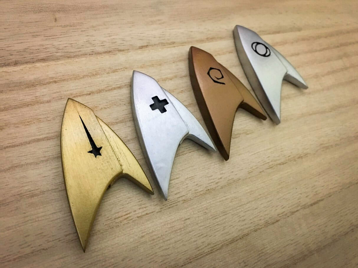 painted Set Of 5 3D Printed Star Trek Discovery Badges 