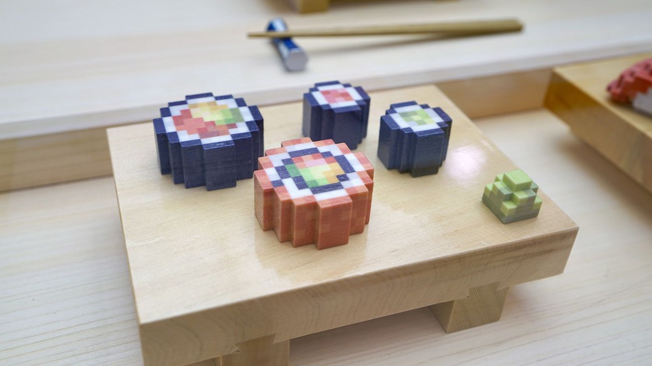 3d pixel puzzle sushi