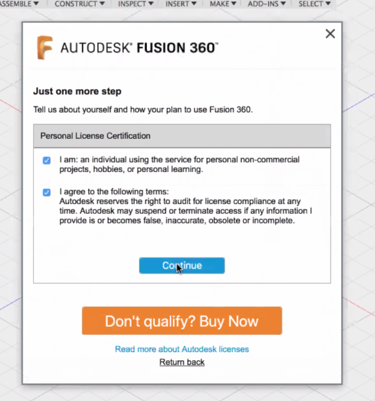 fusion 360 hobbyist license